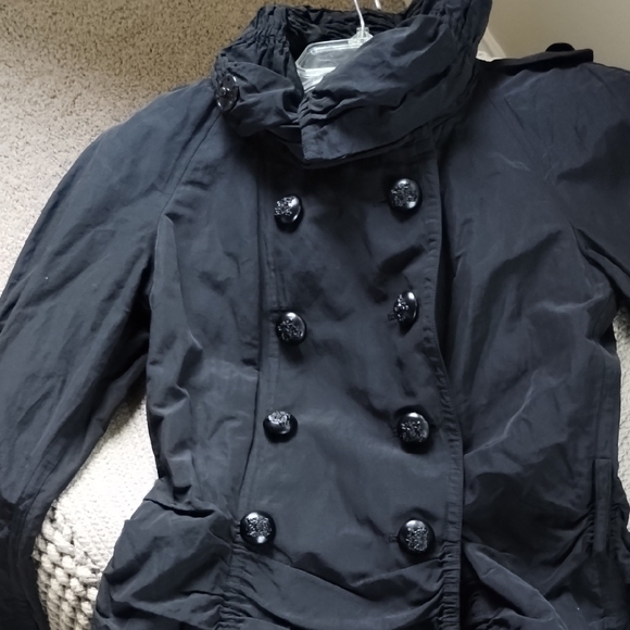 Etcetera Black Pea Coat with Standing Collar - Picture 3 of 15